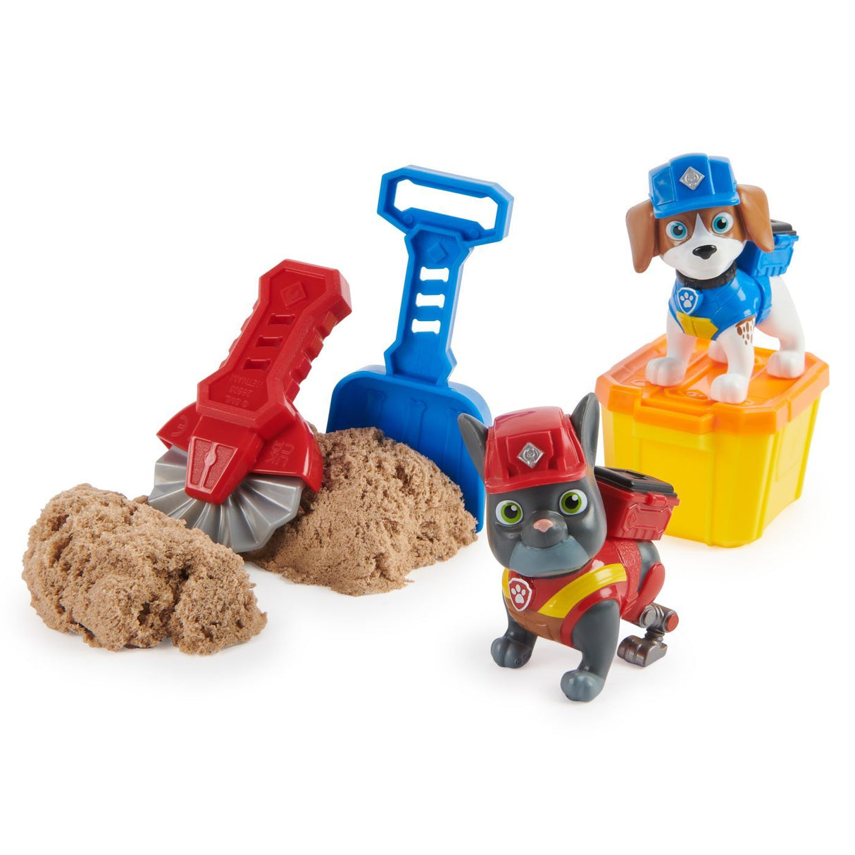 PATRULA CATELUSILOR RUBBLE SI ECHIPA CHARGER SI WHEELER CONSTRUCTIE CU NISIP KINETIC