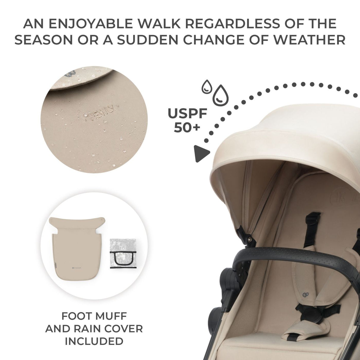 CARUCIOR KINDERKRAFT NEWLY, 3 IN 1, BEJ