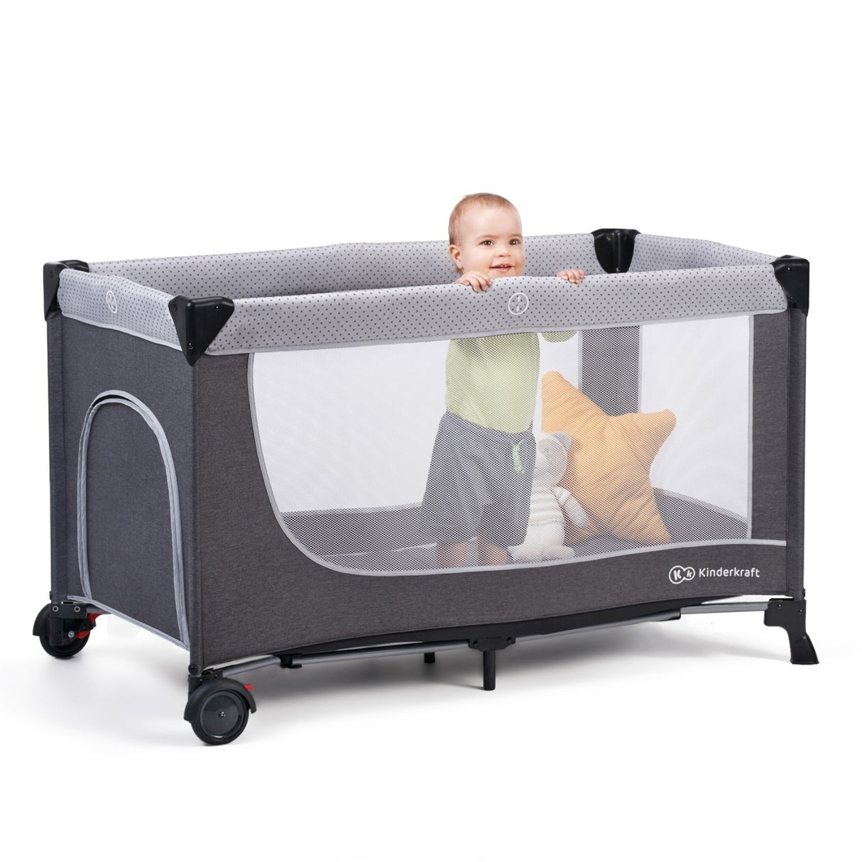 PATUT DE CALATORIE KINDERKRAFT LEODY, CU ACCESORII, GREY
