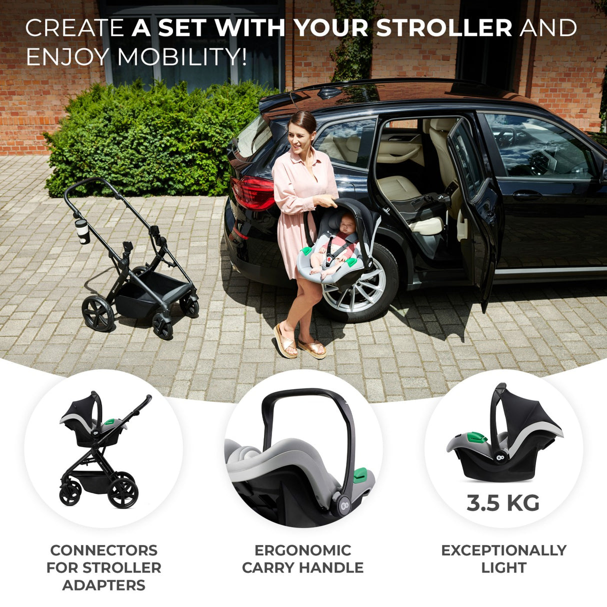 CARUCIOR KINDERKRAFT NEWLY, 4 IN 1, MOONLIGHT GREY