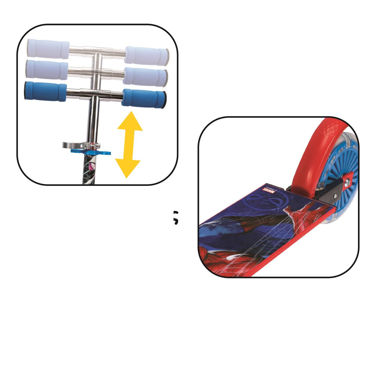 TROTINETA CU 2 ROTI LUMINOASE SPIDERMAN