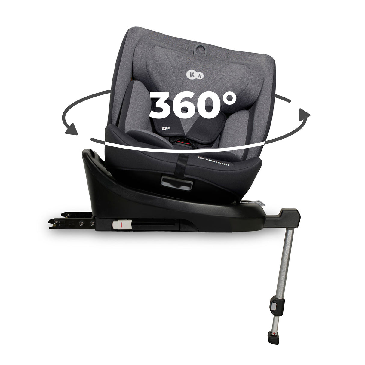 SCAUN AUTO I-SIZE, 40-150 CM, KINDERKRAFT I-360, GREY