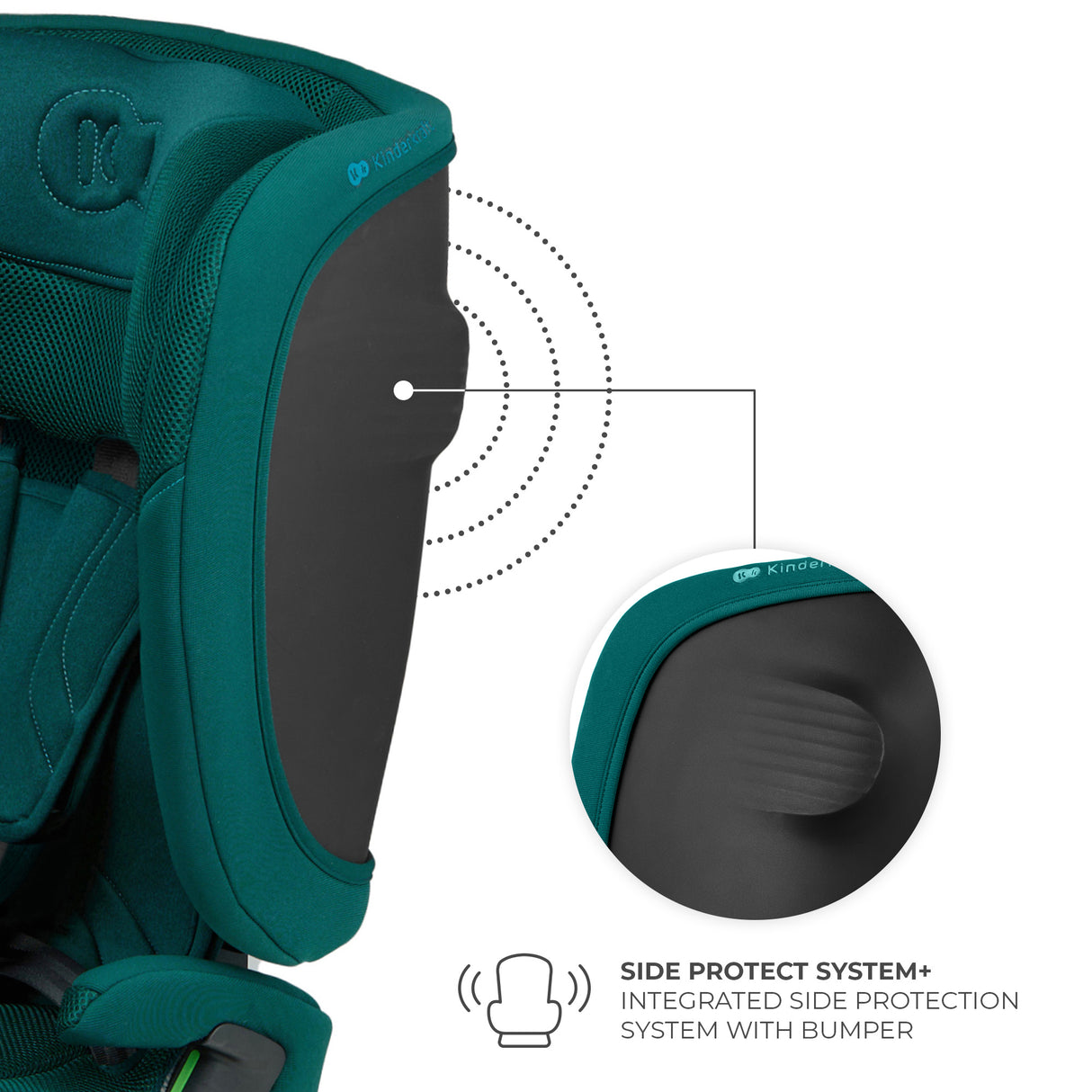 SCAUN AUTO KINDERKRAFT FIX2GO 76-150 CM, GREEN