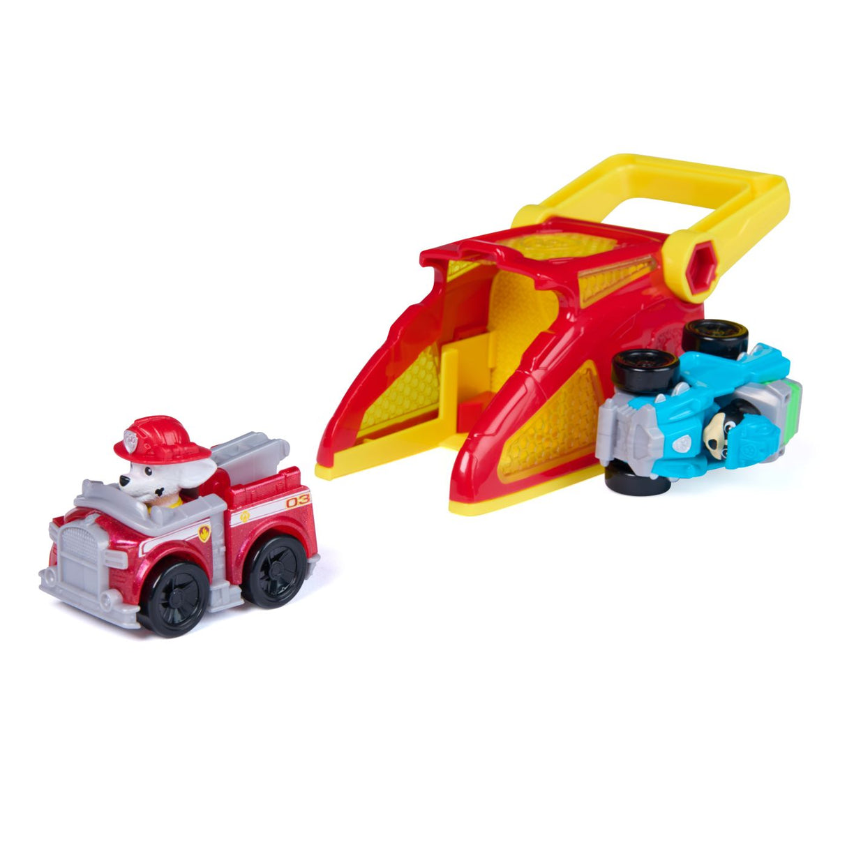 PATRULA CATELUSILOR SET FIGURINA MARSHALL SI VEHICUL CU LANSATOR