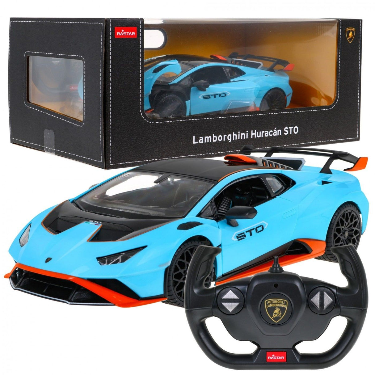 MASINA CU TELECOMANDA LAMBORGHINI HURACAN STO ALBASTRU SCARA 1 LA 14