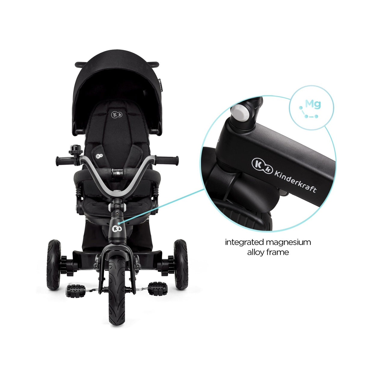 TRICICLETA KINDERKRAFT EASYTWIST, BLACK