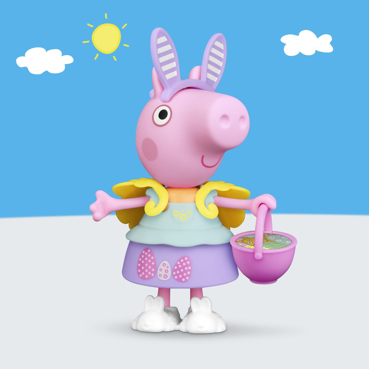 PEPPA PIG SET TINUTA DE PRIMAVARA CU FIGURINA PEPPA SI ACCESORII 15CM