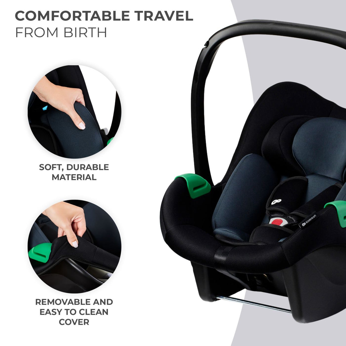 SCOICA AUTO KINDERKRAFT MINK PRO I-SIZE 40-75 CM + BAZA ZESTAW BLACK