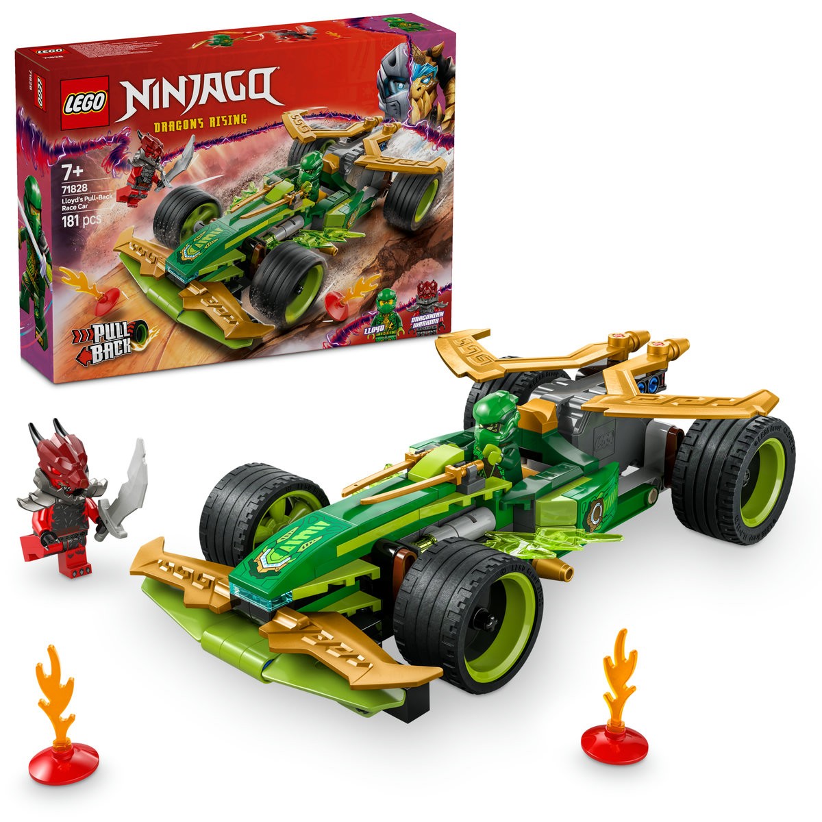 LEGO NINJAGO MASINA DE CURSE PULL-BACK A LUI LLOYD 71828