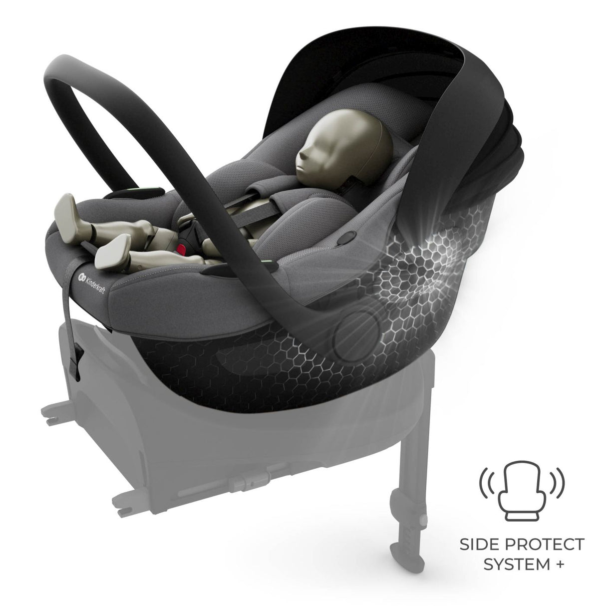 SCOICA AUTO KINDERKRAFT I-LITE CU BAZA ISOFIX ENDURA SAFE FX, GRAY
