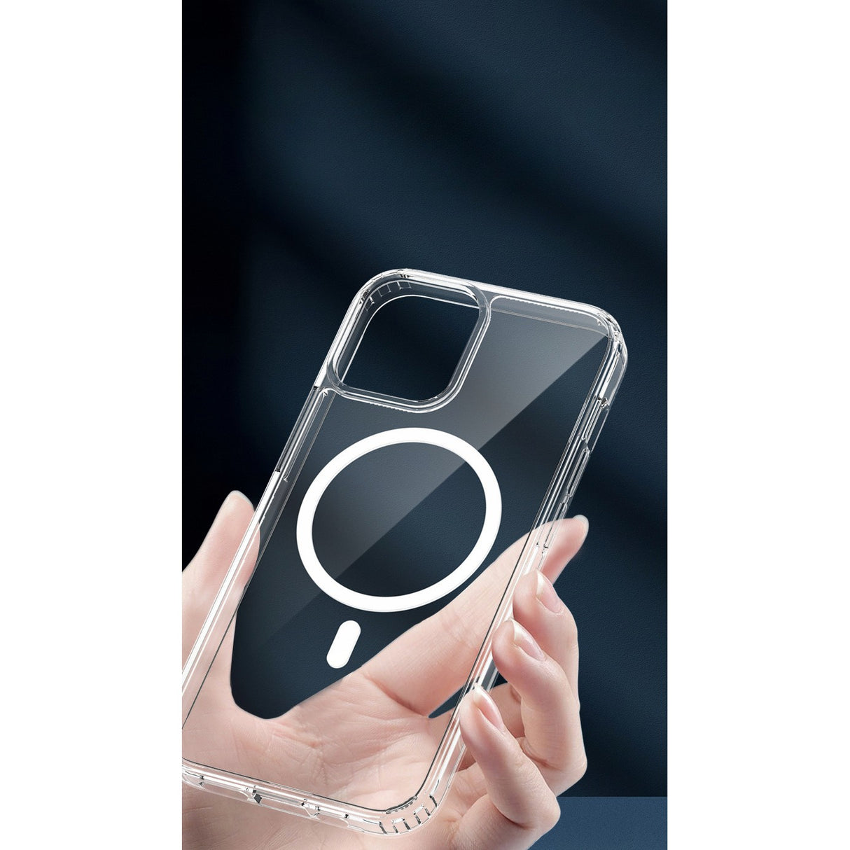 Husa protectie Flippy pentru iPhone 13 Pro Mag Safe, 2 in 1 incarcare si magnet, Silicone, Transparenta - vivimall.ro