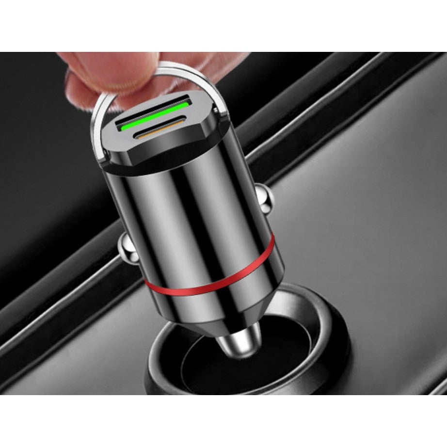 Incarcator Auto 2 in 1, Vivimall, Port USB Fast Charge QC3.0 si Type C, PD 30W, Negru - vivimall.ro