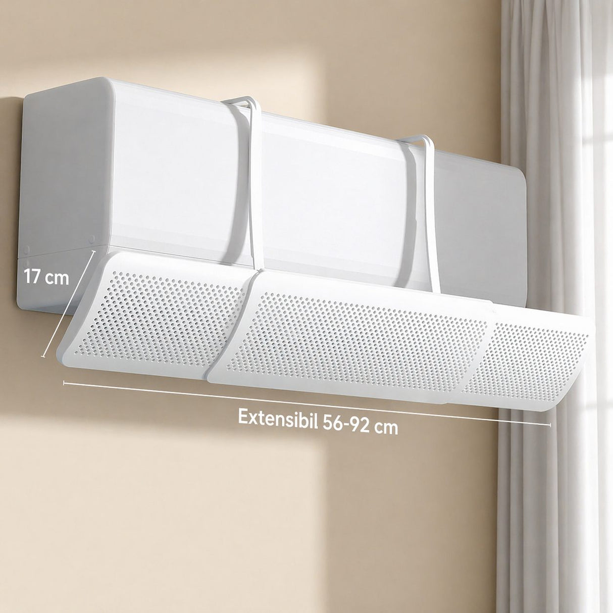 Panou Deflector Aer Conditionat, Flippy, pentru AC de Perete, Extensibil, Universal, Anti Suflu Direct, Fara Montaj, Alb - vivimall.ro