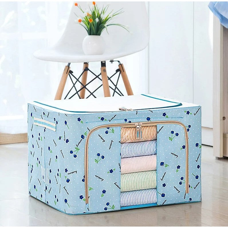 Cutie De Depozitare, Pliabilă, Cu Fermoar, Textil, Cadru Metalic, Suport Bază Stabil, Din Plastic - vivimall.ro