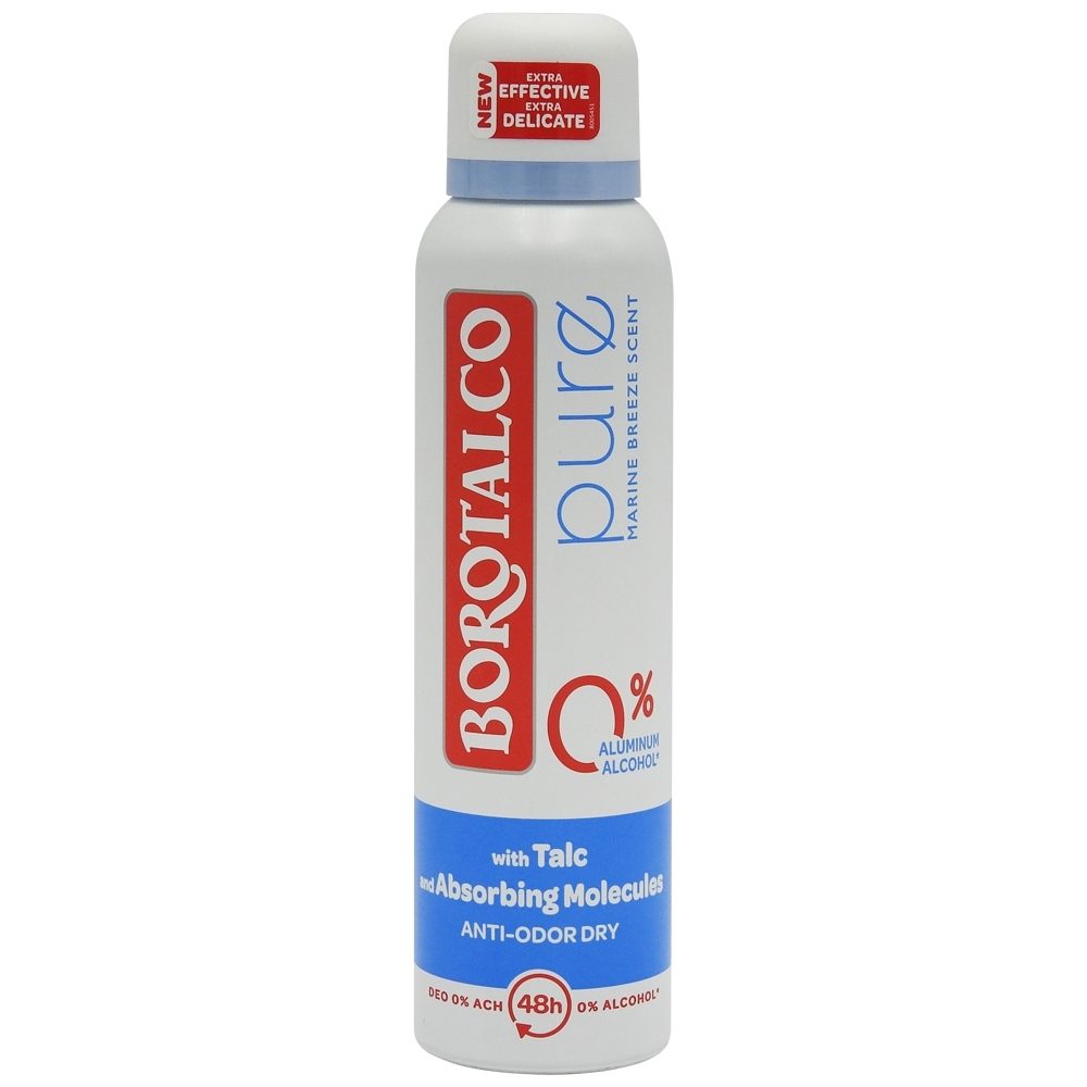 Antiperspirant deodorant spray Borotalco Pure Natural Freshness 150 ml, vedere frontală produs