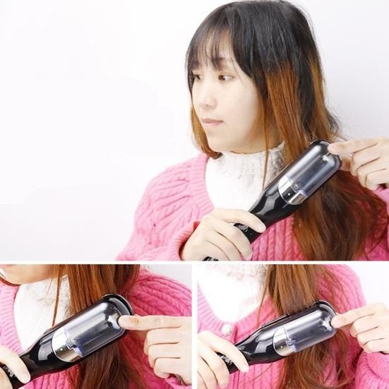 Aparat de Reparare a Varfurilor Despicate, Vivimall, Netezirea Firului de Par, din ABS+PC, cu Ioni Negativi, Baterie 500 mAh, 24.8 x 5.3 x 5 cm, Mov - vivimall.ro