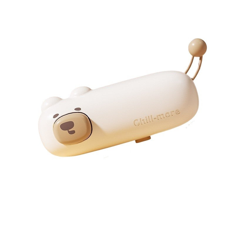 Aparat de Sigilat Ambalaje, Vivimall, Incarcare USB Tip C, 400 mAh, 10.2 x 3.7 x 4.3 cm, Model Ursulet, Maro - vivimall.ro