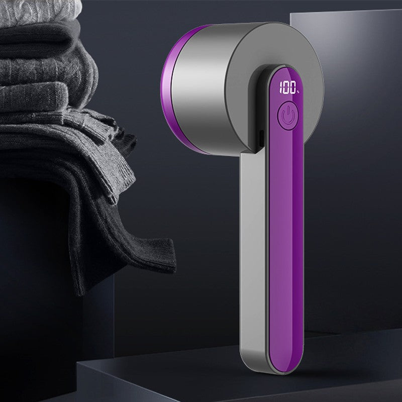 Aparat Pentru Curatat Scame, Par Si Praf, Flippy, Trimmer pentru Diferite Tipuri De Material, Cu Lame Din Otel Inoxidabil, Maner Ergonomic, Incarcare Prin USB, Negru Mov