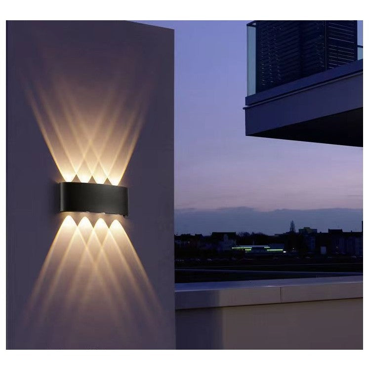 Aplica pentru Perete, Vivimall, Interior/Exterior, Rezistenta la Umezeala, 8 W, Aluminiu, Negru, 22x8 cm - vivimall.ro