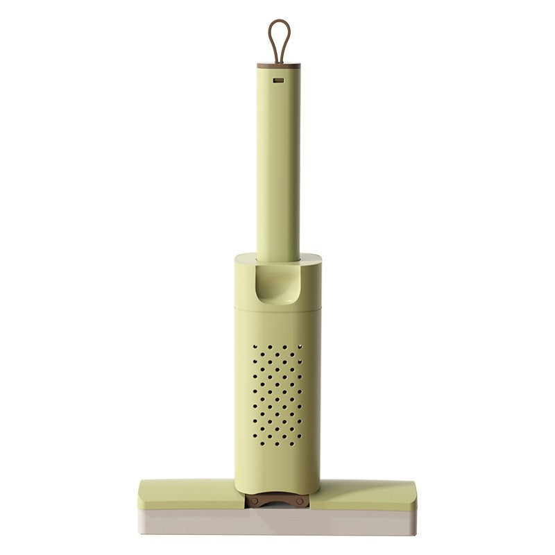 Mop cu burete mini verde, sistem autostoarcere, cap bumbac ecologic 15x27,5 cm, vedere frontală