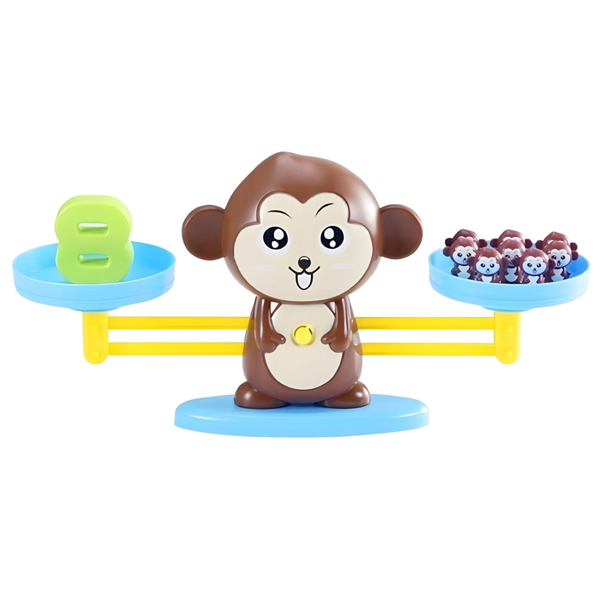 Jucarie Educativa Montessori, Flippy, Joc Interactiv Educational pentru Dezvoltare Logica si Numerare, Model Maimuta Inteligenta, 3 ani+, Maro/Multicolor - vivimall.ro