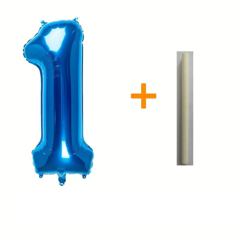 Balon din Folie Vivimall, Cifra 1, 81 cm, Pentru Aer sau Heliu, Bulk, Albastru - vivimall.ro