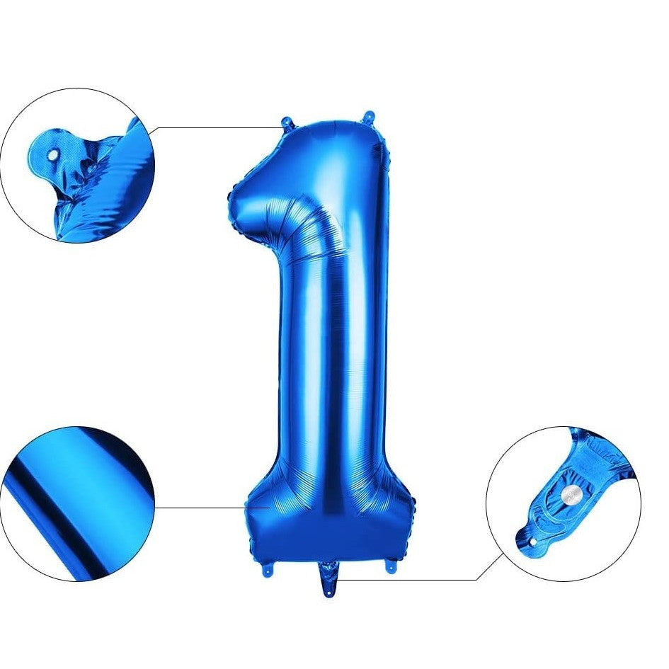 Balon din Folie Vivimall, Cifra 1, 81 cm, Pentru Aer sau Heliu, Bulk, Albastru - vivimall.ro