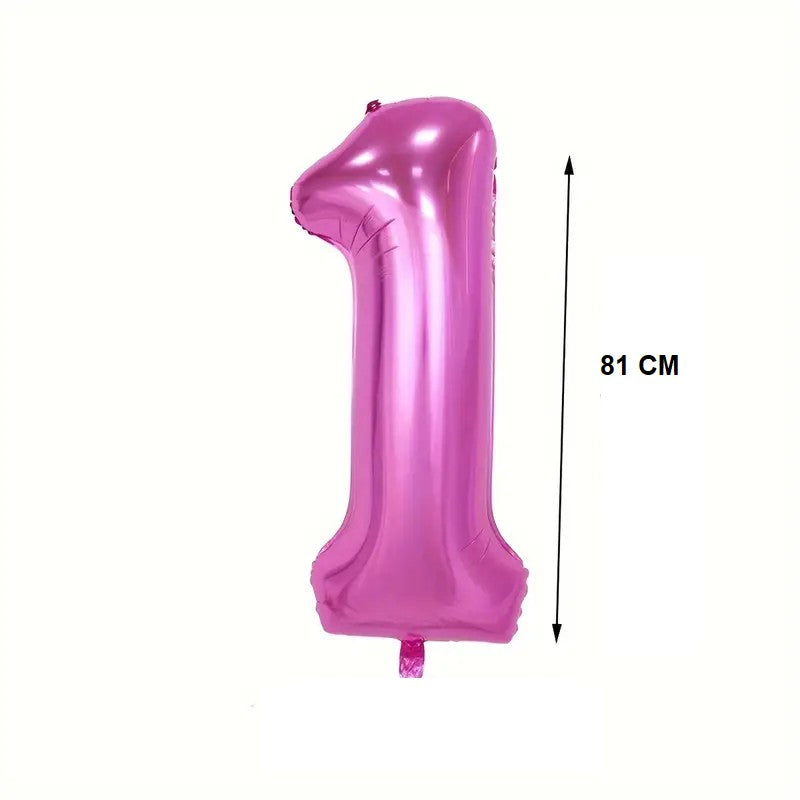 Balon din Folie Vivimall, Cifra 1, 81 cm, Pentru Aer sau Heliu, Mov - vivimall.ro
