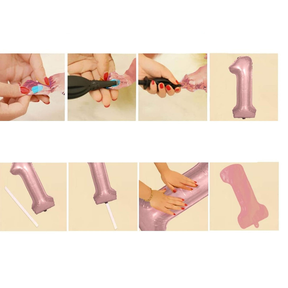 Balon din Folie Vivimall, Cifra 1, 81 cm, Pentru Aer sau Heliu, Roz Auriu - vivimall.ro