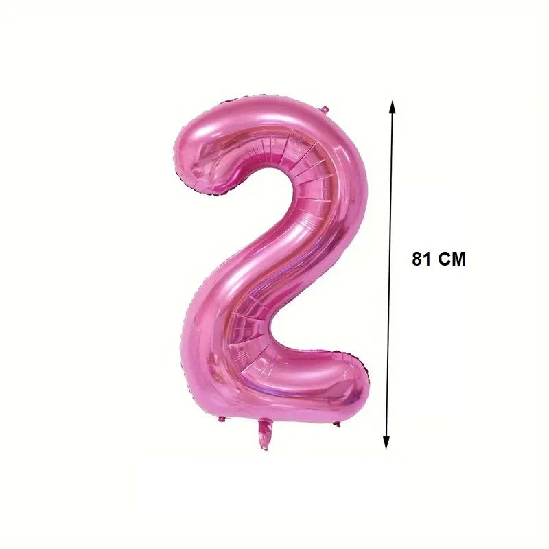 Balon din Folie Vivimall, Cifra 2, 81 cm, Pentru Aer sau Heliu, Mov - vivimall.ro