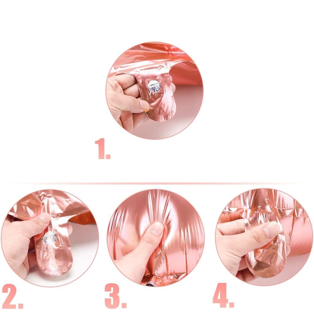 Balon din Folie Vivimall, Cifra 5, 81 cm, Pentru Aer sau Heliu, Bulk, Roz Auriu - vivimall.ro