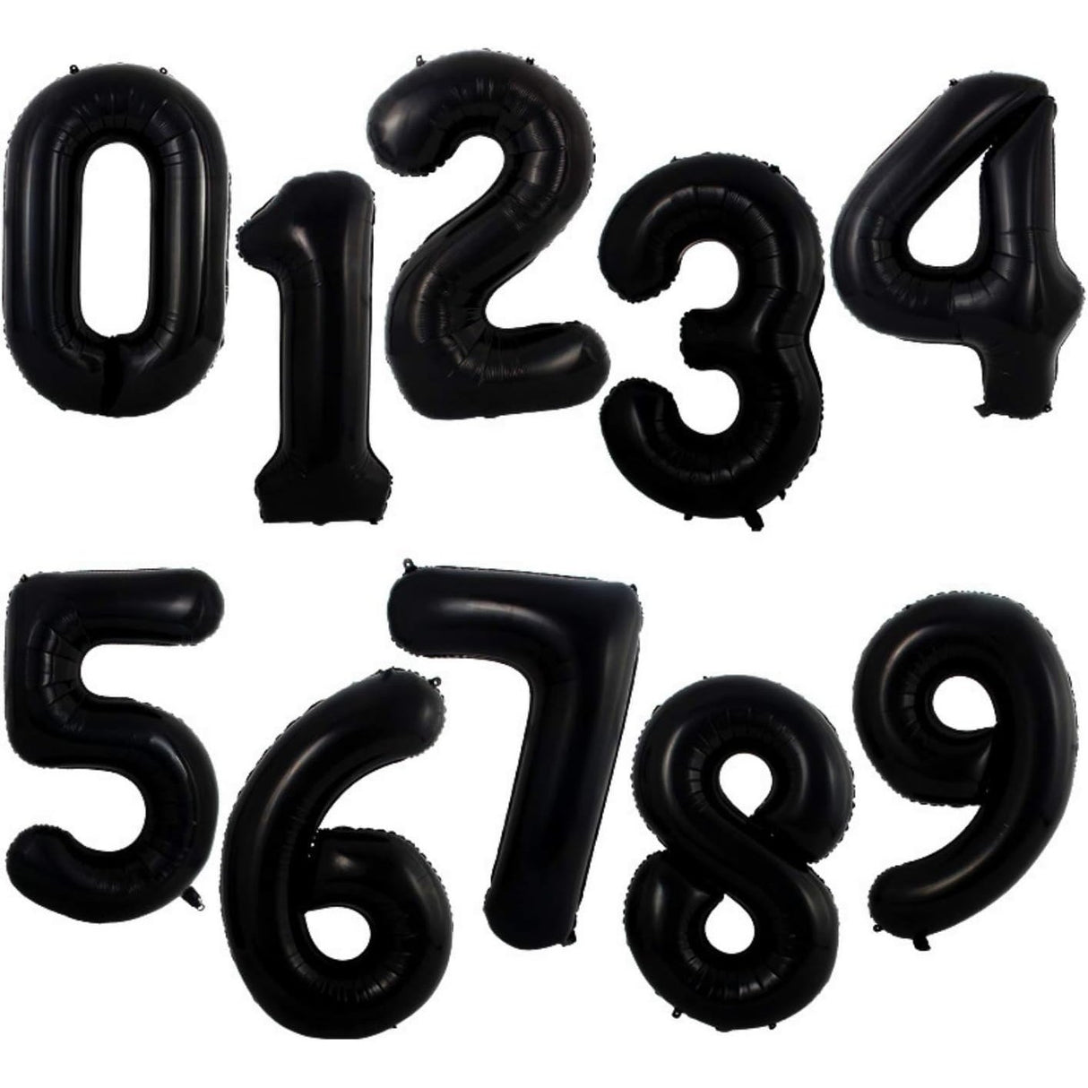 Balon din Folie Metalizata, Vivimall, Figurina Cifra, Tema Aniversare 100 cm, Ambalaj Individual, Pai inclus, Umflare cu Aer sau Heliu, Negru, Cifra 0 - vivimall.ro