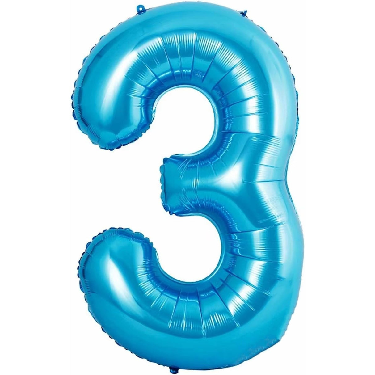 Balon din Folie Metalizata Vivimall, Figurina Cifra si Coroana, Tema Aniversare 100 cm, Ambalaj Individual, Pai inclus, Umflare cu Aer sau Heliu, Albastru, Cifra 3 - vivimall.ro