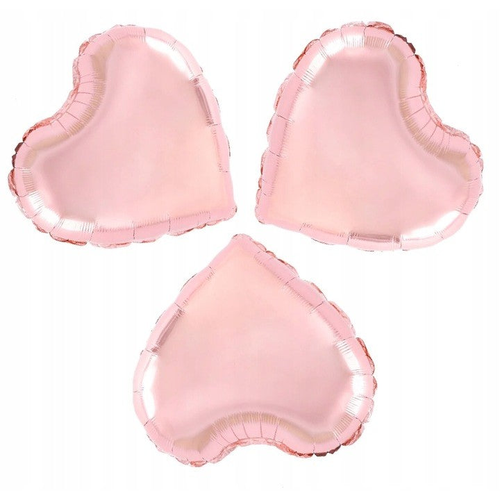 Balon din Folie Metalizata, Vivimall, Figurina Inimioara, Model Simplu, Tematica Iubire, 40 cm, Ambalaj Individual, Pai Inclus, Umflare cu Aer sau Heliu, Rose - vivimall.ro