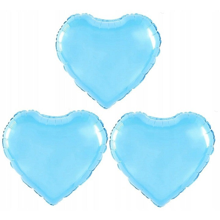 Balon din Folie Metalizata, Vivimall, Figurina Inimioara, Model Simplu, Tematica Iubire, 40 cm, Ambalaj Individual, Pai Inclus, Umflare cu Aer sau Heliu, Bleu - vivimall.ro