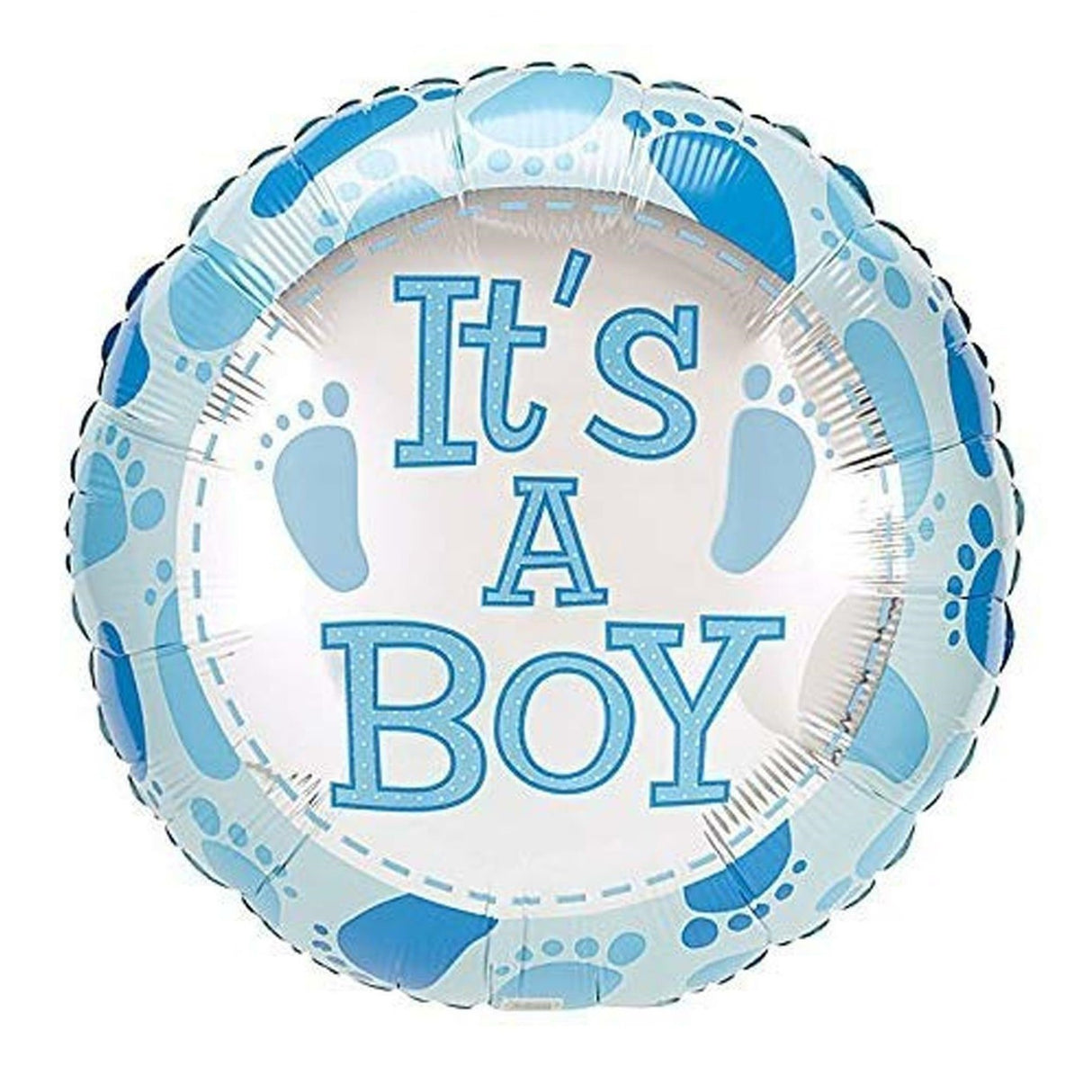 Balon din Folie Metalizata, Vivimall, Figurina Rotunda, Model It's a Boy, Tema Gender Reveal, 45 cm, Ambalaj Individual, Pai Inclus, Umflare cu Aer sau Heliu, Albastru - vivimall.ro