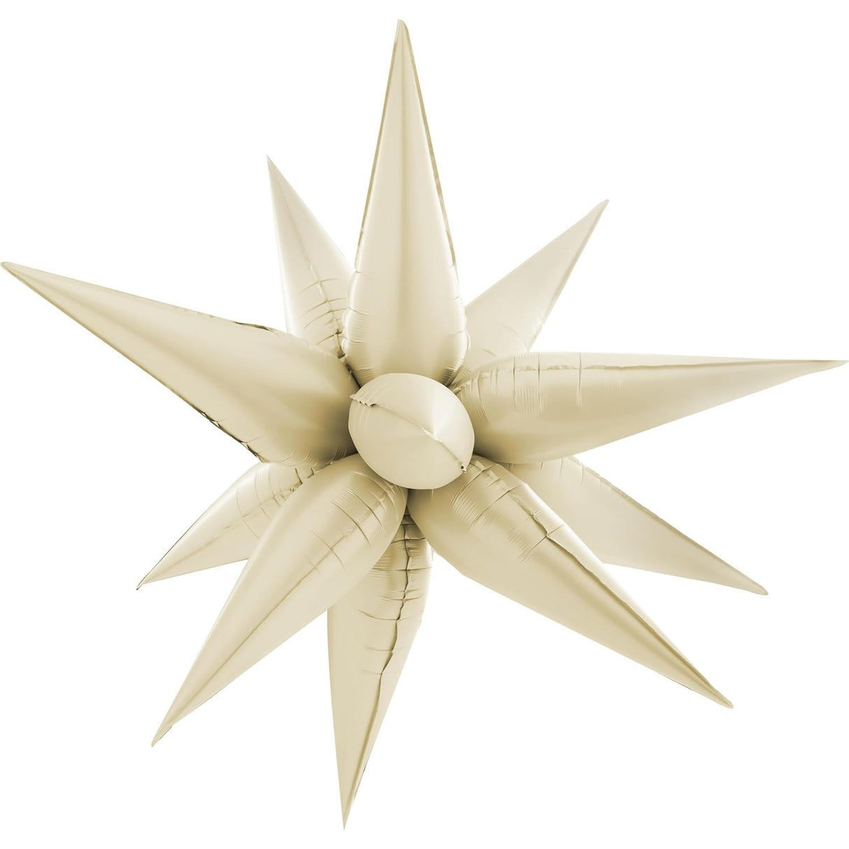Balon din Folie Metalizata, Vivimall, Figurina Stea 3D, 66 cm, Ambalaj Individual, Pai inclus, Umflare cu Aer sau Heliu, Crem - vivimall.ro