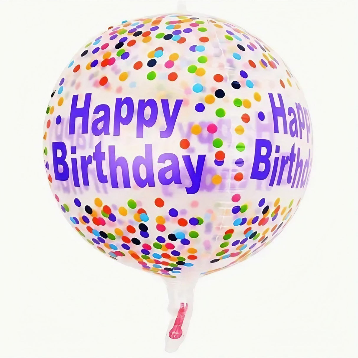 Balon din Folie Metalizata, Vivimall, Figurine 4D, Model Happy Birthday, Tematica Aniversara Bombonele, 63x24 cm, Ambalaj Individual, Pai Inclus, Umflare cu Aer sau Heliu, Mov-Multicolor - vivimall.ro