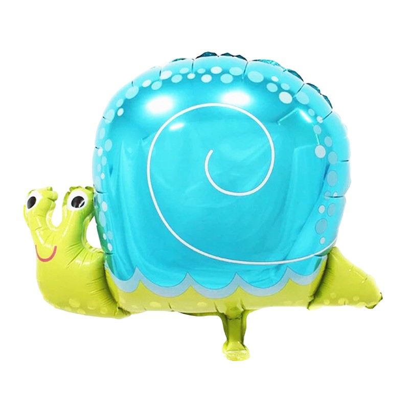 Balon din Folie Metalizata, Vivimall, Figurina Melc, Tema Animalute, 30 cm, Ambalaj Individual, Pai Inclus, Umflare cu Aer sau Heliu, Albastru - vivimall.ro