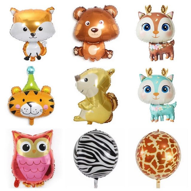 Balon din Folie Metalizata, Vivimall, Mini Figurine, Model Cerb, Tematica Aniversare, 49x74.5 cm, Ambalaj Individual, Pai Inclus, Umflare cu Aer sau Heliu, Maro - vivimall.ro