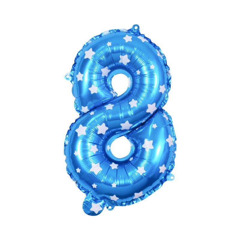 Balon din Folie Metalizata Vivimall, Figurina Cifra, Imprimeu Stele, Tema Aniversare 80 cm, Ambalaj Individual, Pai inclus, Umflare cu Aer sau Heliu, Albastru, Cifra 8 - vivimall.ro