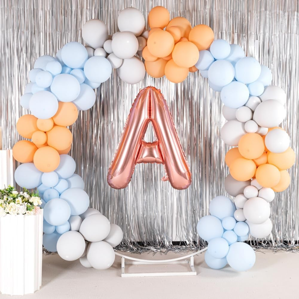 Balon Folie Metalizata Litera A, Vivimall, 80 cm, Umflati cu Heliu sau Aer, Ambalaj Individual, Pai inclus, Rose Gold - vivimall.ro
