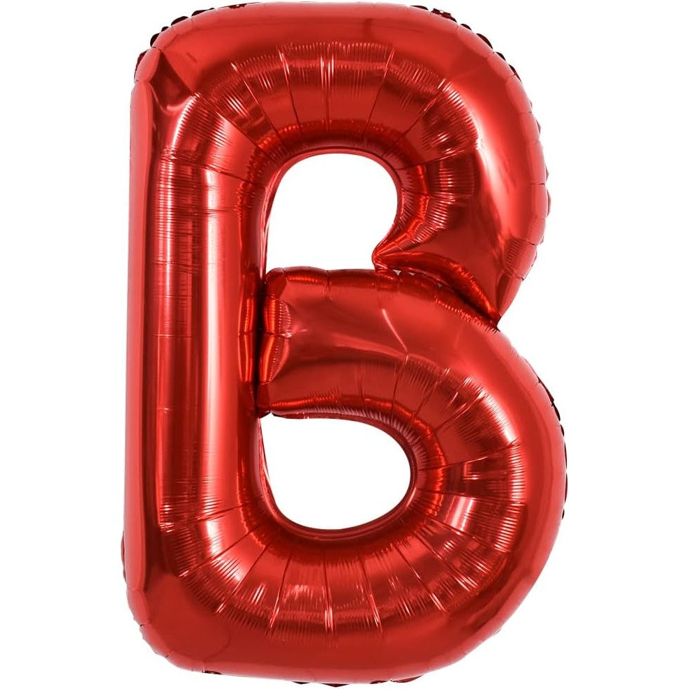 Balon Folie Metalizata Litera B, Vivimall, 40 cm, Umflati cu Heliu sau Aer, Ambalaj Individual, Pai inclus, Rosu - vivimall.ro