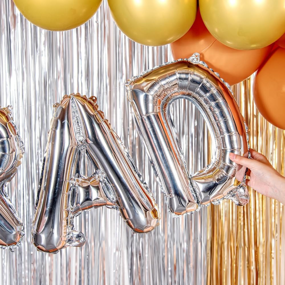 Balon Folie Metalizata Litera D, Vivimall, 80 cm, Umflati cu Heliu sau Aer, Ambalaj Individual, Pai inclus, Argintiu - vivimall.ro