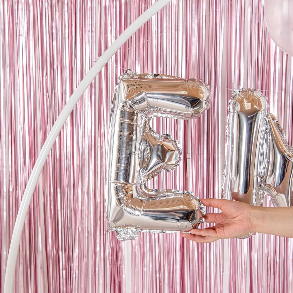 Balon Folie Metalizata Litera E, Vivimall, 80 cm, Umflati cu Heliu sau Aer, Ambalaj Individual, Pai inclus, Argintiu - vivimall.ro