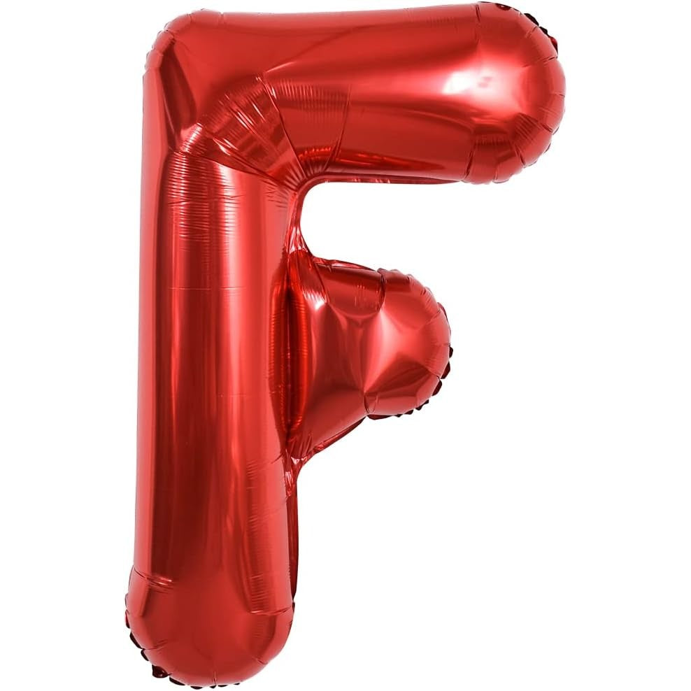 Balon Folie Metalizata Litera F, Vivimall, 40 cm, Umflati cu Heliu sau Aer, Ambalaj Individual, Pai inclus, Rosu - vivimall.ro