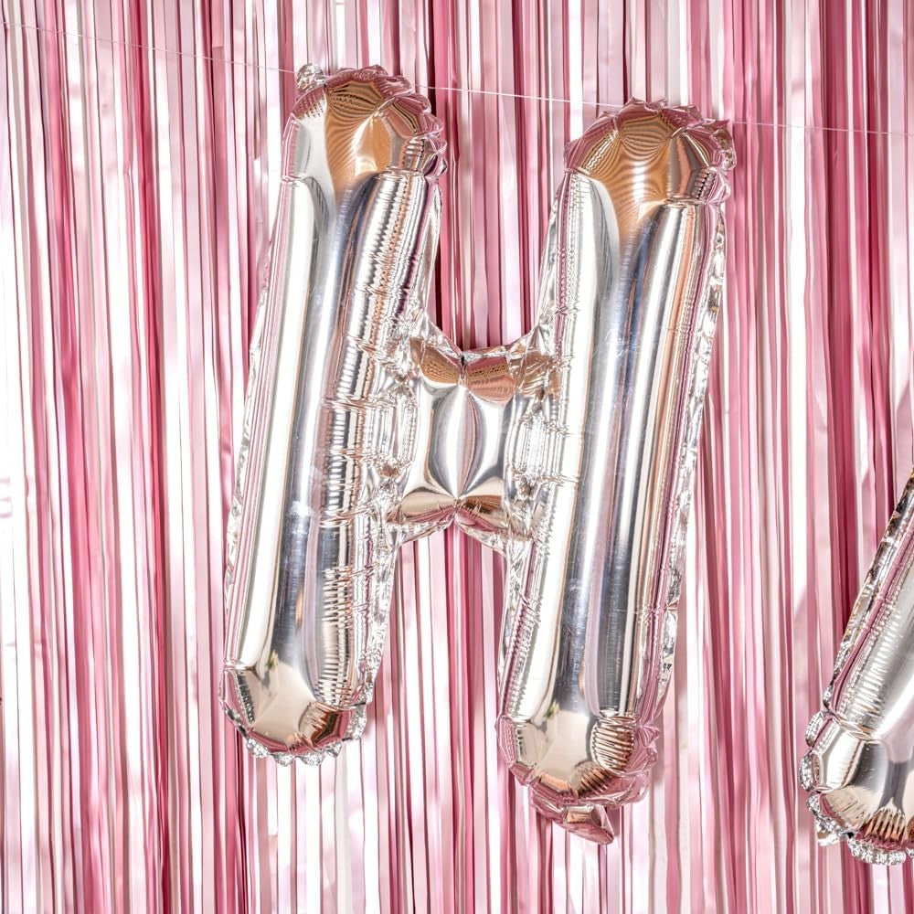 Balon Folie Metalizata Litera H, Vivimall, 80 cm, Umflati cu Heliu sau Aer, Ambalaj Individual, Pai inclus, Argintiu - vivimall.ro