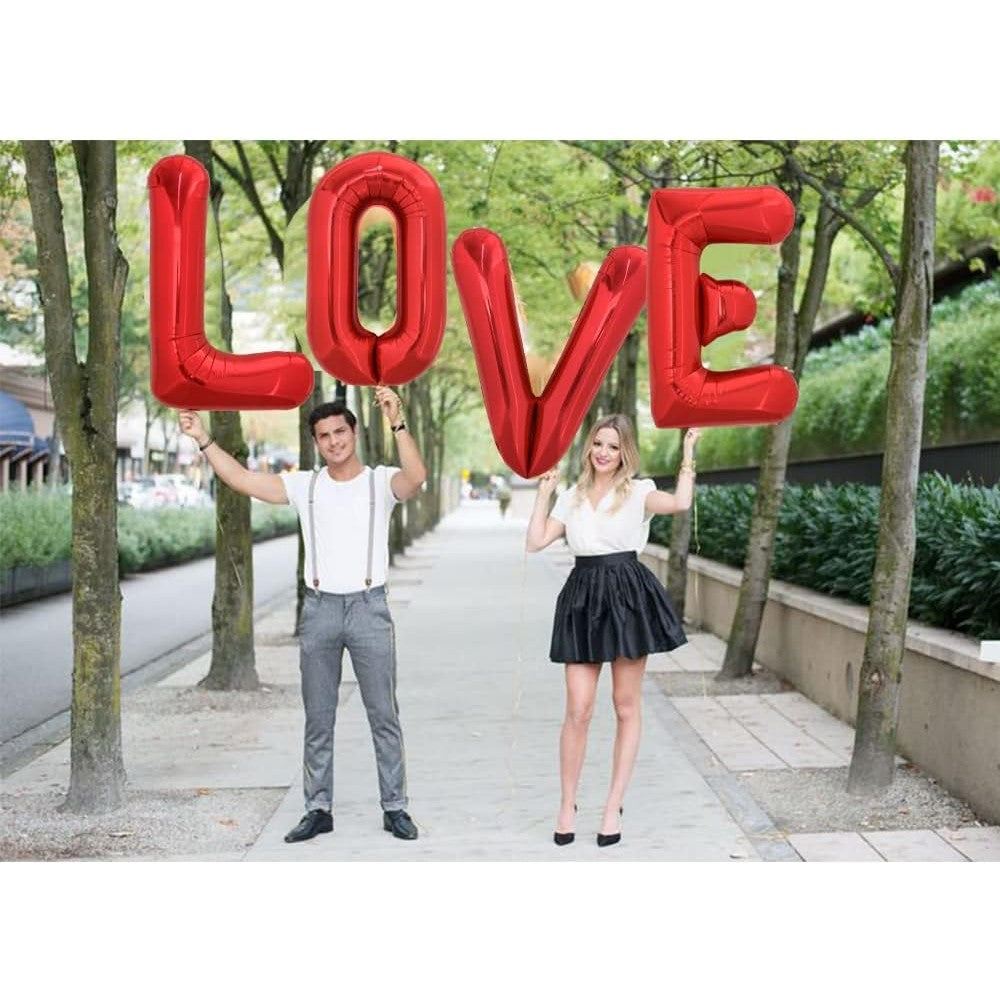 Balon Folie Metalizata Litera L, Vivimall, 40 cm, Umflati cu Heliu sau Aer, Ambalaj Individual, Pai inclus, Rosu - vivimall.ro