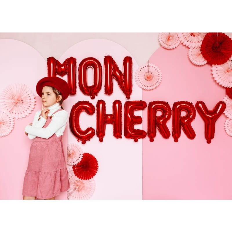 Balon Folie Metalizata Litera M, Vivimall, 40 cm, Umflati cu Heliu sau Aer, Ambalaj Individual, Pai inclus, Rosu - vivimall.ro