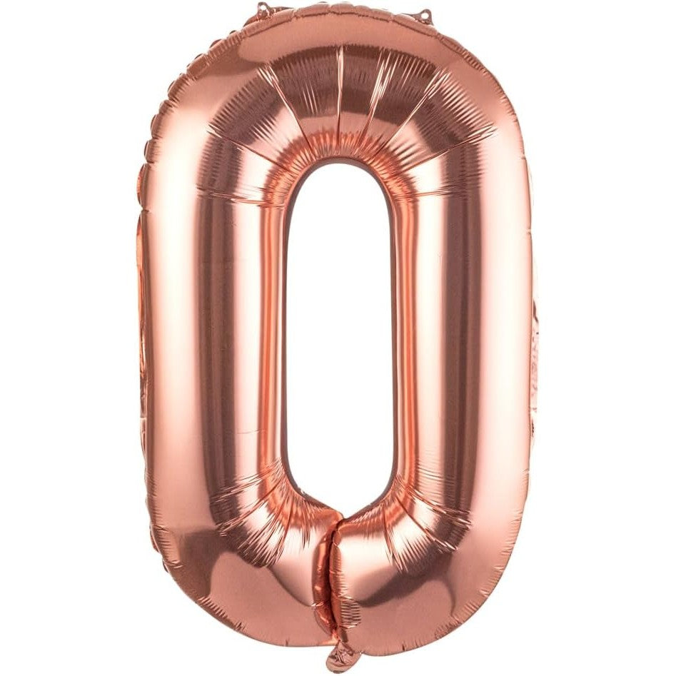 Balon Folie Metalizata Litera O, Vivimall, 80 cm, Umflati cu Heliu sau Aer, Ambalaj Individual, Pai inclus, Rose Gold - vivimall.ro